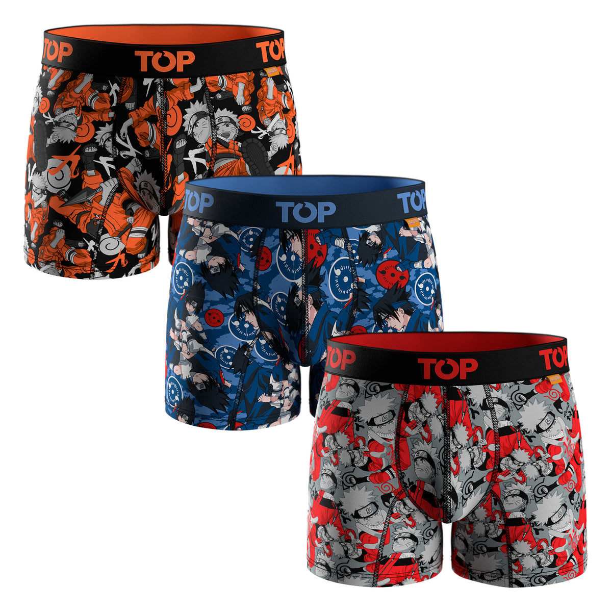 Bóxer Medio Algodón Naruto Pack 3 C3