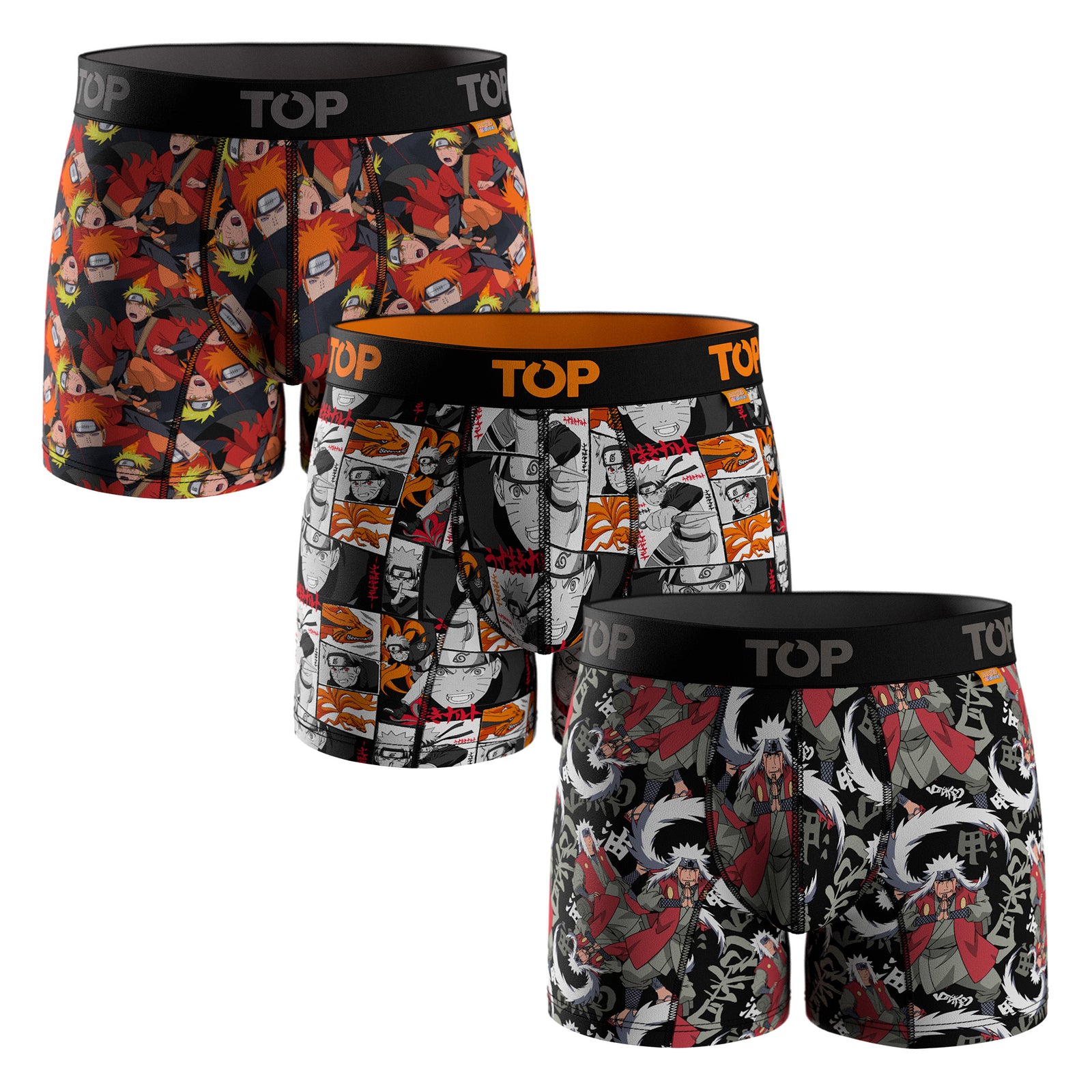 Bóxer Medio Microfibra Naruto Shippūden Pack 3 C3