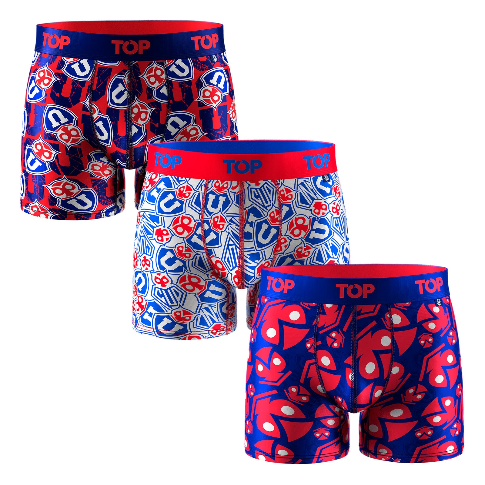 Bóxer Medio Microfibra Universidad de Chile Pack 3 C4