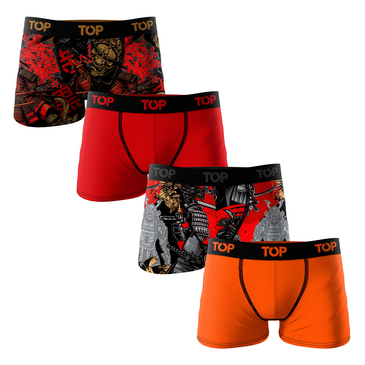 Bóxer Medio Niño Algodón Pack 4 Guerreros - Samurai C2