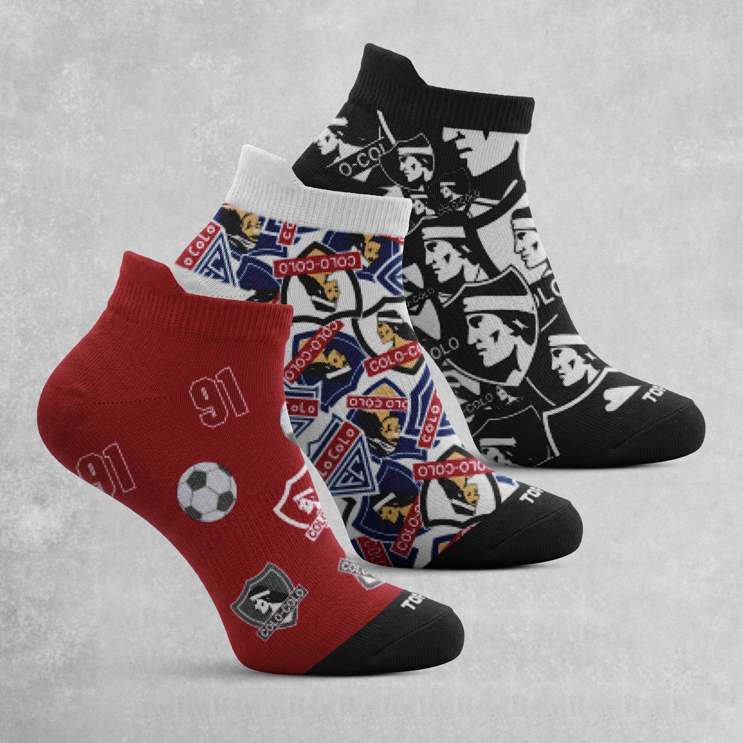 Calcetines Tobilleros Algodón Pack 3 Colo-Colo C3