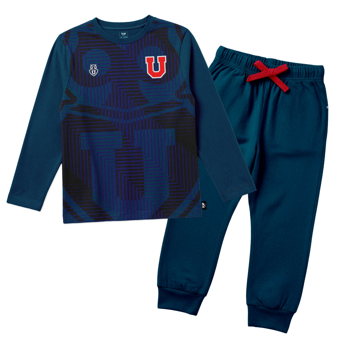 Pijama Largo Niño Invierno Algodón Universidad de Chile C1