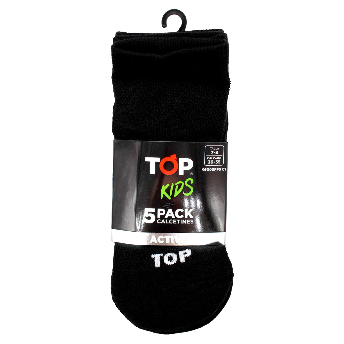 Calcetines Niño Deportivos Tobilleros Negros Pack 5 C1