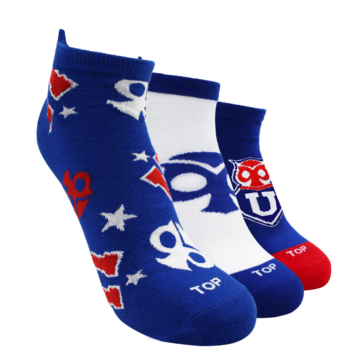 Calcetines Tobilleros Algodón Niños Universidad de Chile Pack 3 C3