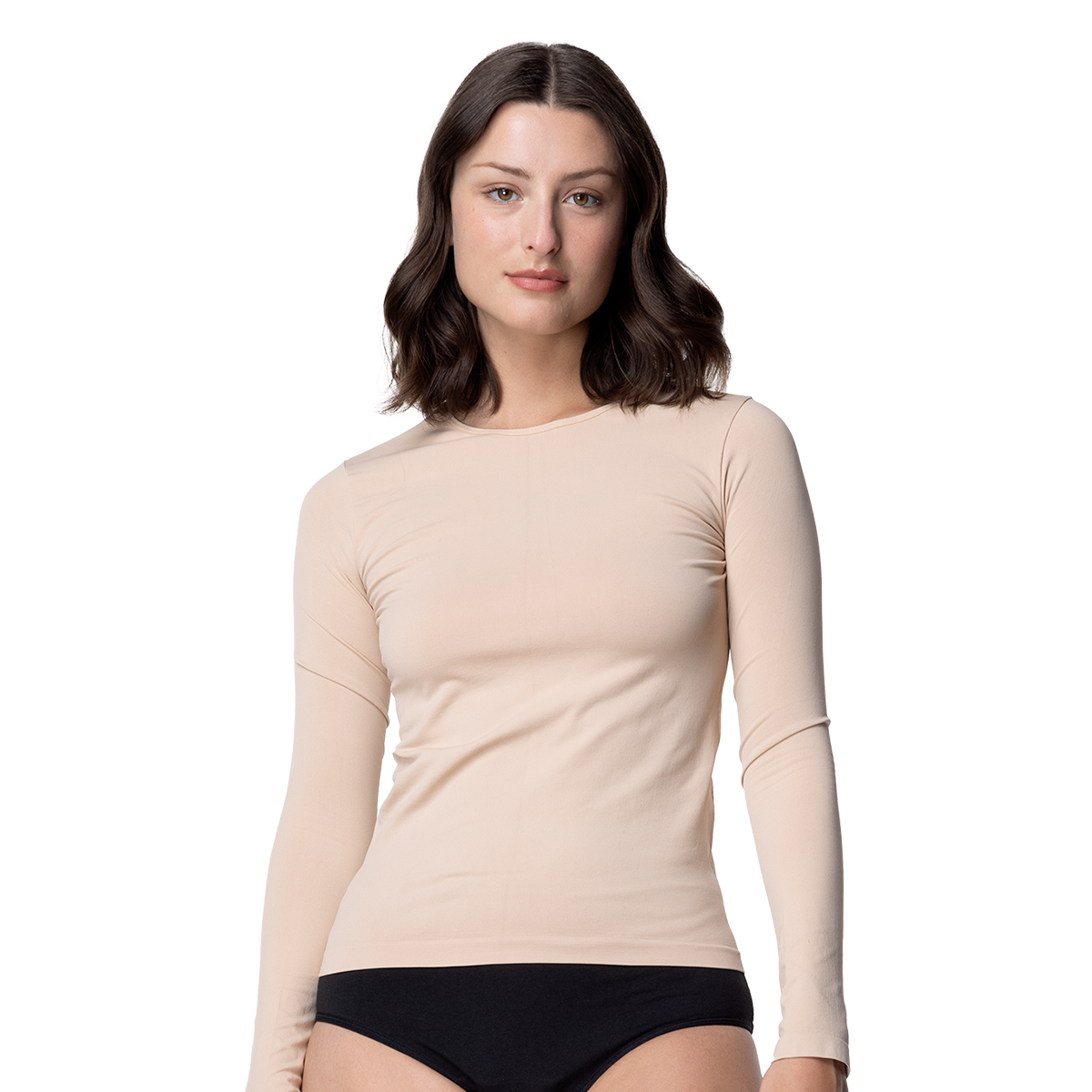 Camiseta Manga Larga Microfibra Mujer C2 Cuello Redondo