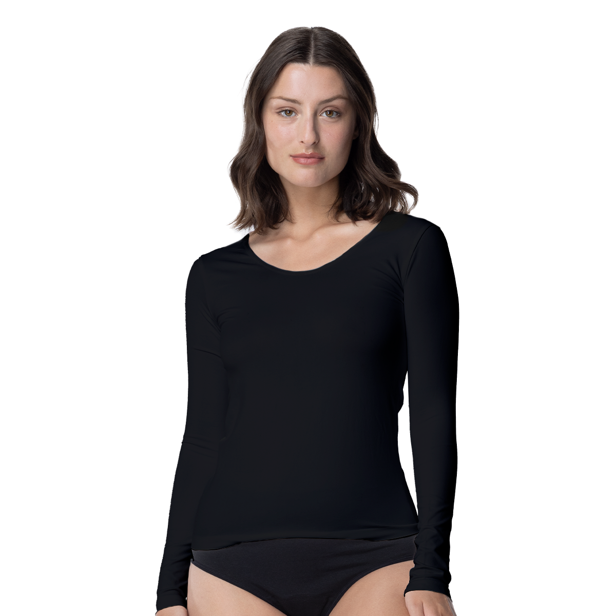 Camiseta Microfibra Manga Larga Mujer C1 Escote Redondo