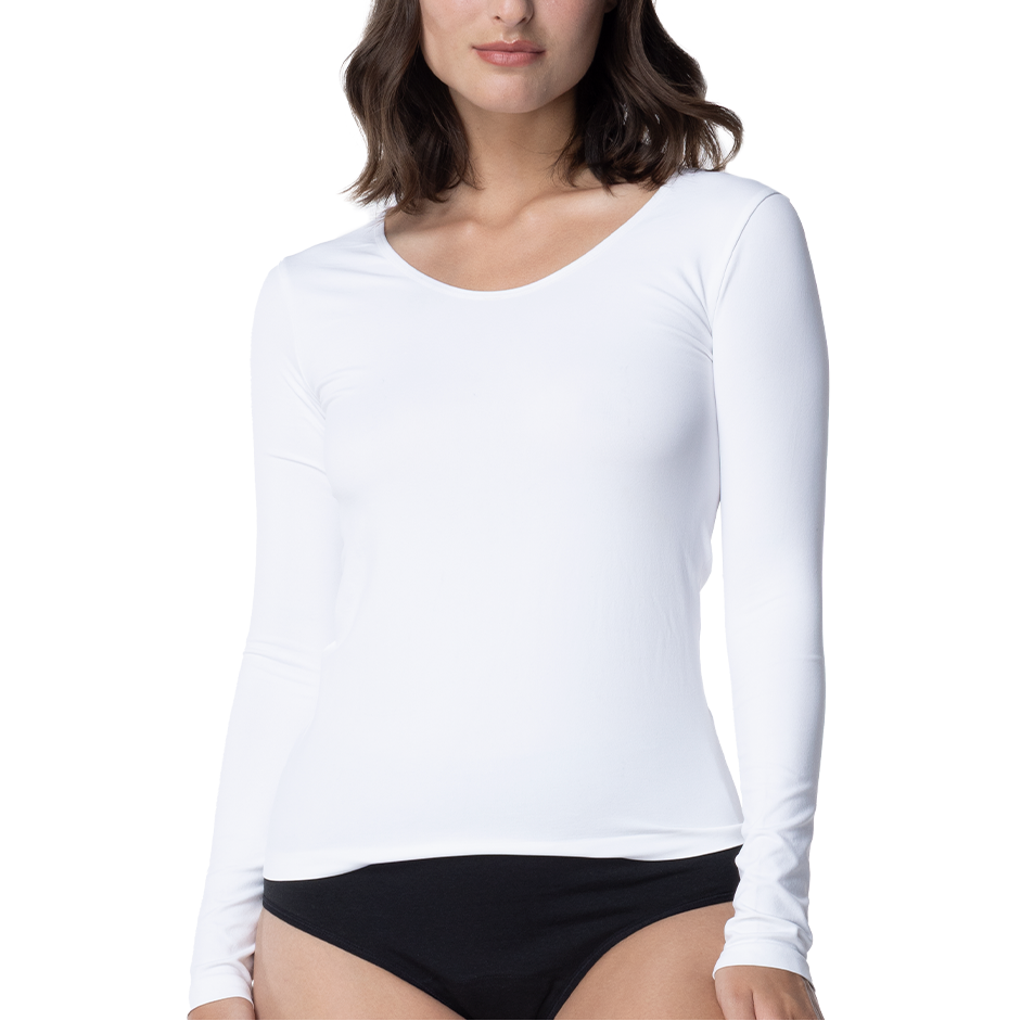 Camiseta Microfibra Manga Larga Mujer C2 Escote Redondo