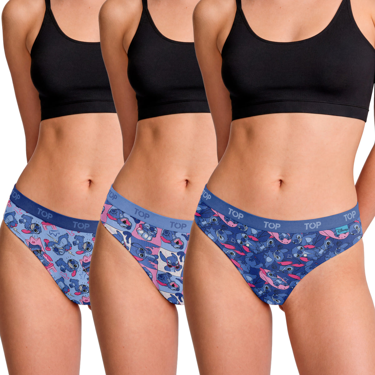 Calzón Bikini Algodón Pack 3 Stitch C7
