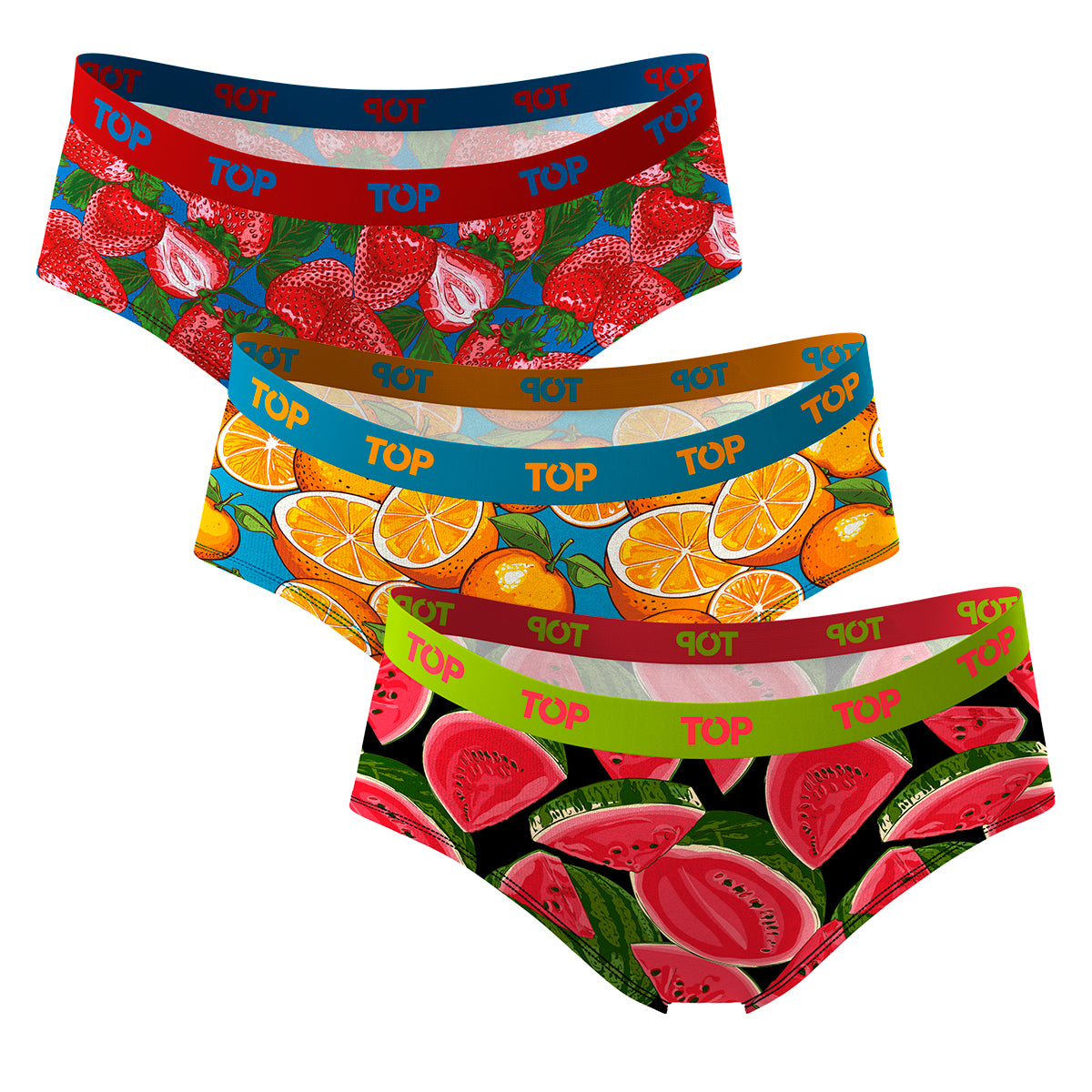 Calzón Pantaletas Algodón Con Elástico Pack 3 Icónicos - Juicy Fruits C3