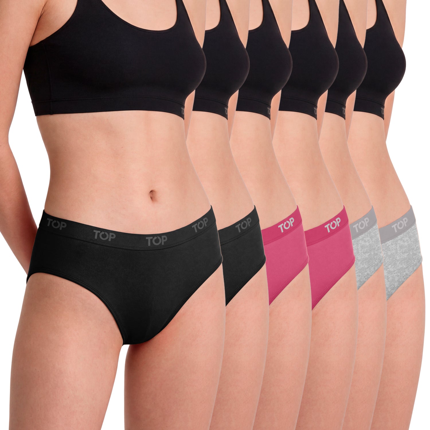 Calzón Pantaletas Algodón Con Elástico Pack 6 C1