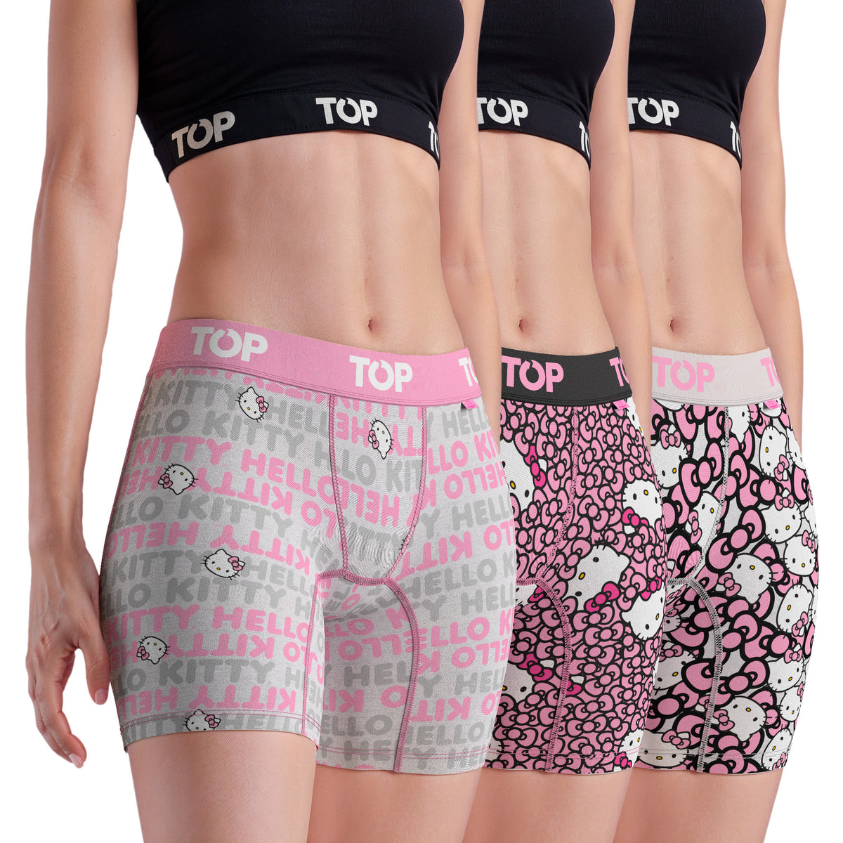 Bóxer Medio MUJER Algodón Pack 3 Hello Kitty C3