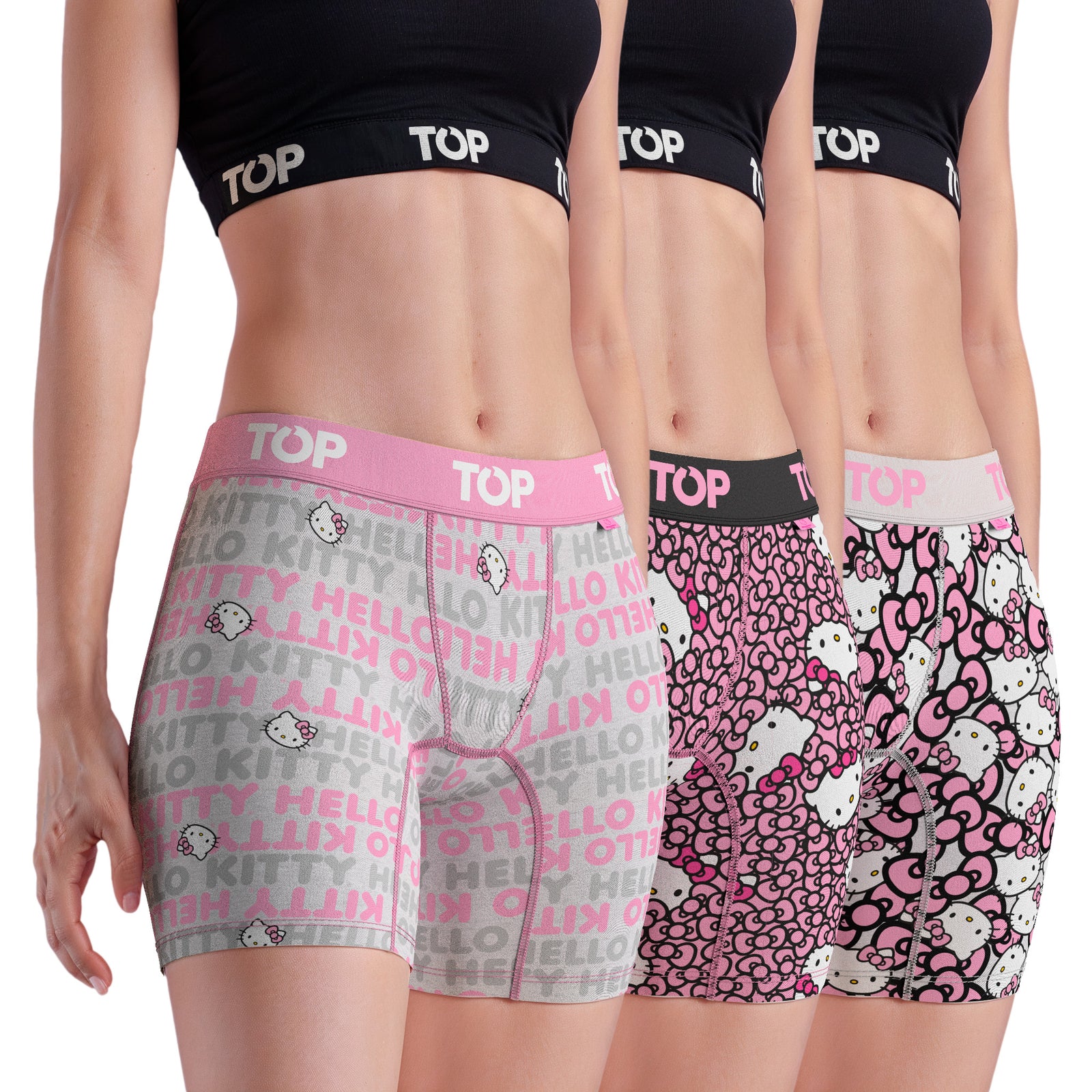 Bóxer Medio MUJER Algodón Pack 3 Hello Kitty C3
