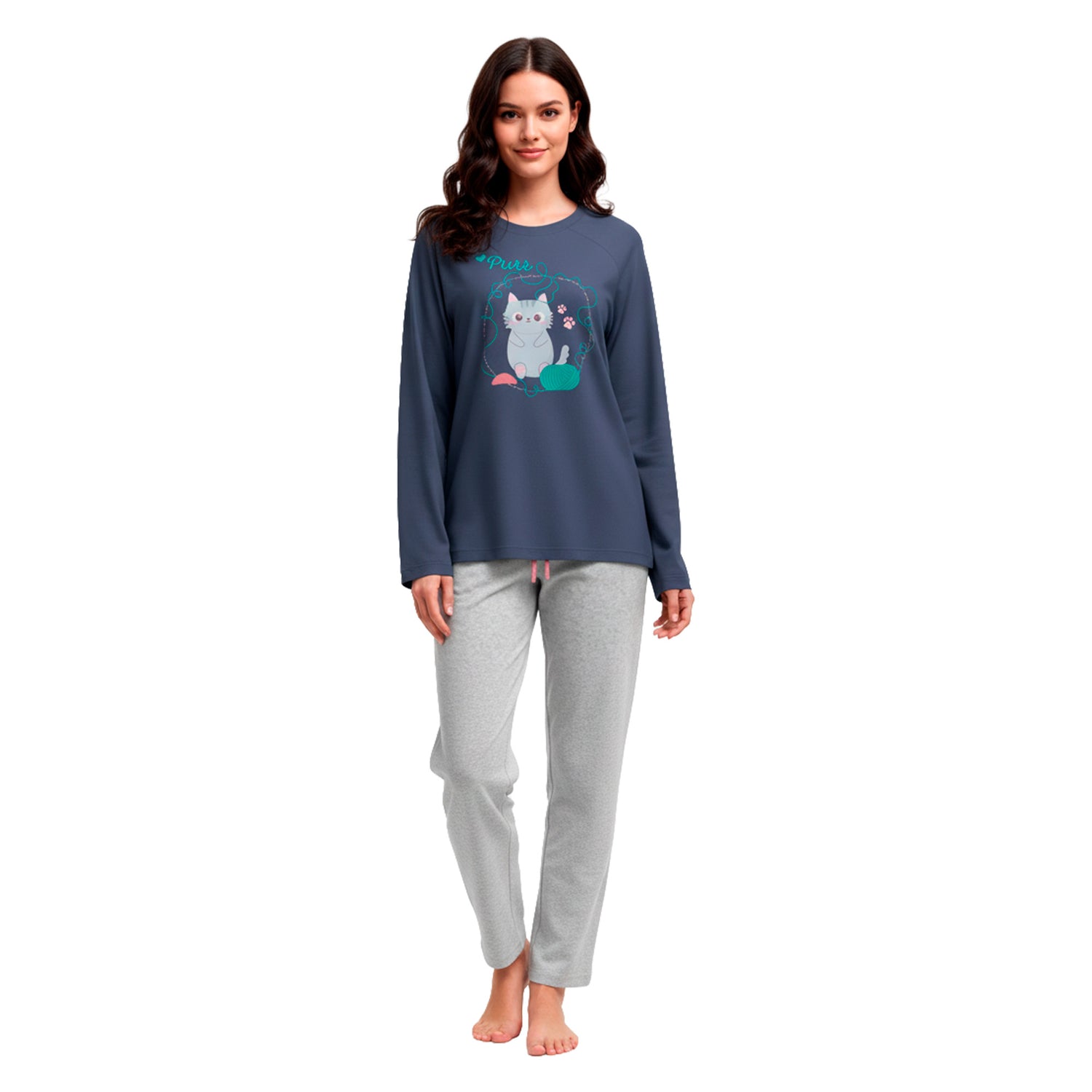 Pijama Invierno Mujer Algodón C4