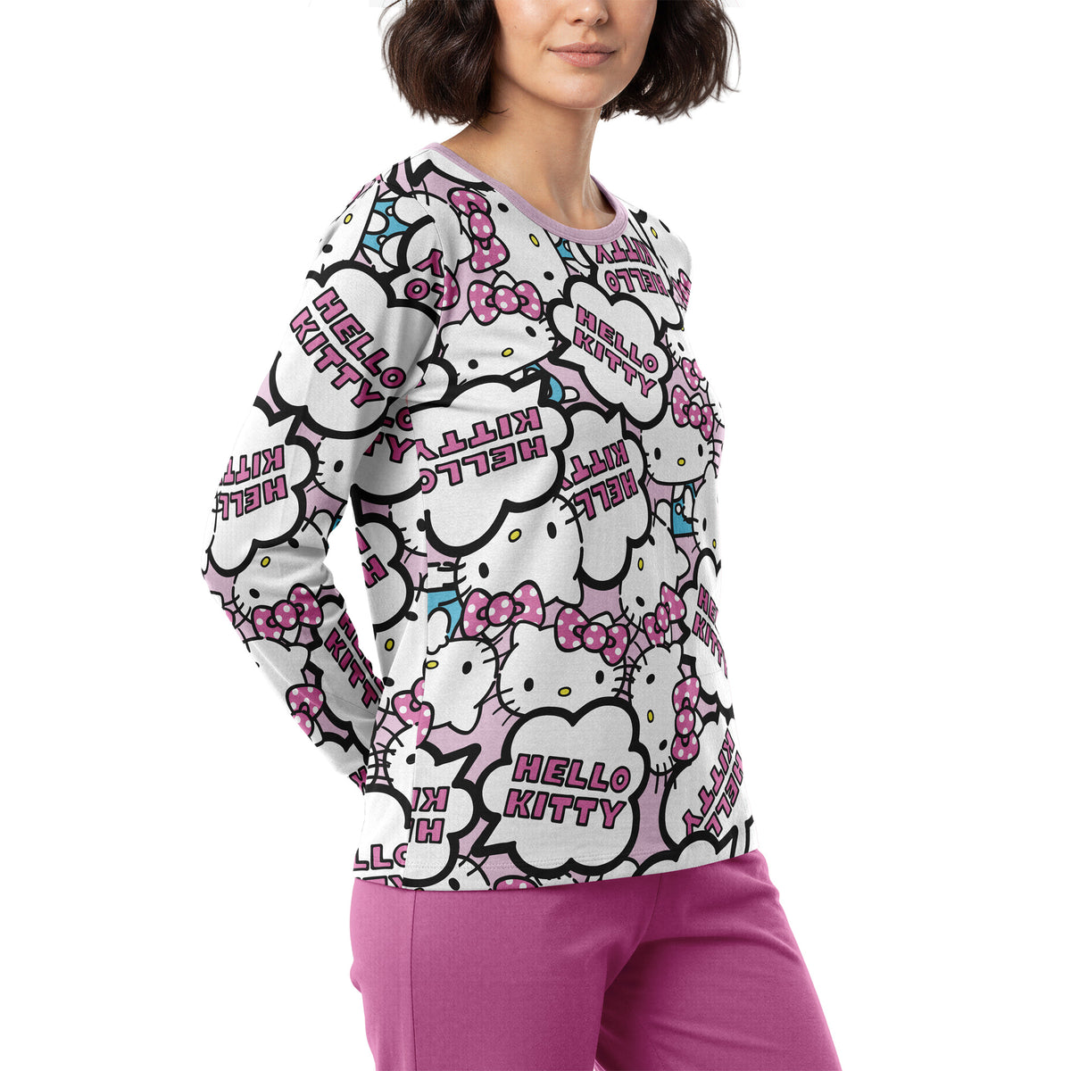 Pijama Largo Algodón Mujer Invierno Hello Kitty C3