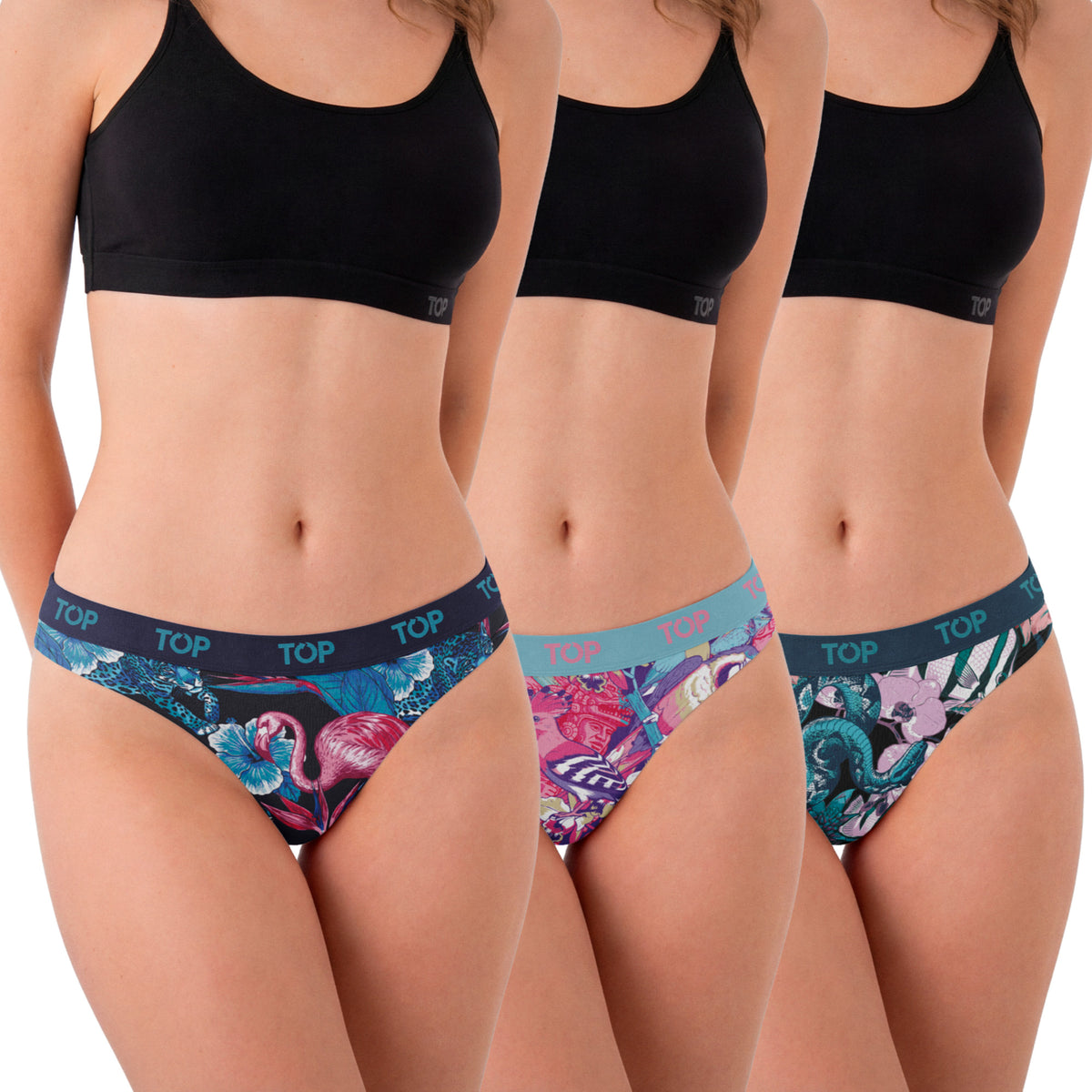 Colaless Algodón con Elástico Pack 3 Colección Tropical C1