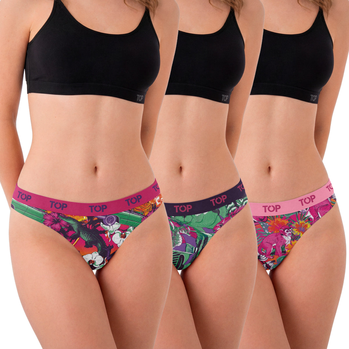 Colaless Algodón con Elástico Pack 3 Colección Tropical C2