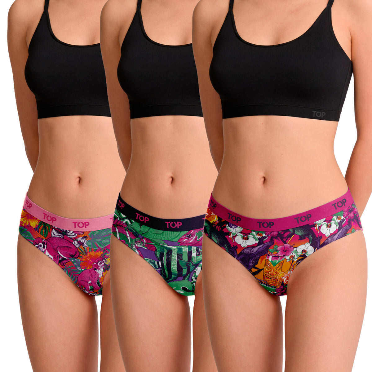 Calzón Culotte Algodón Pack 3 Colección Tropical C2