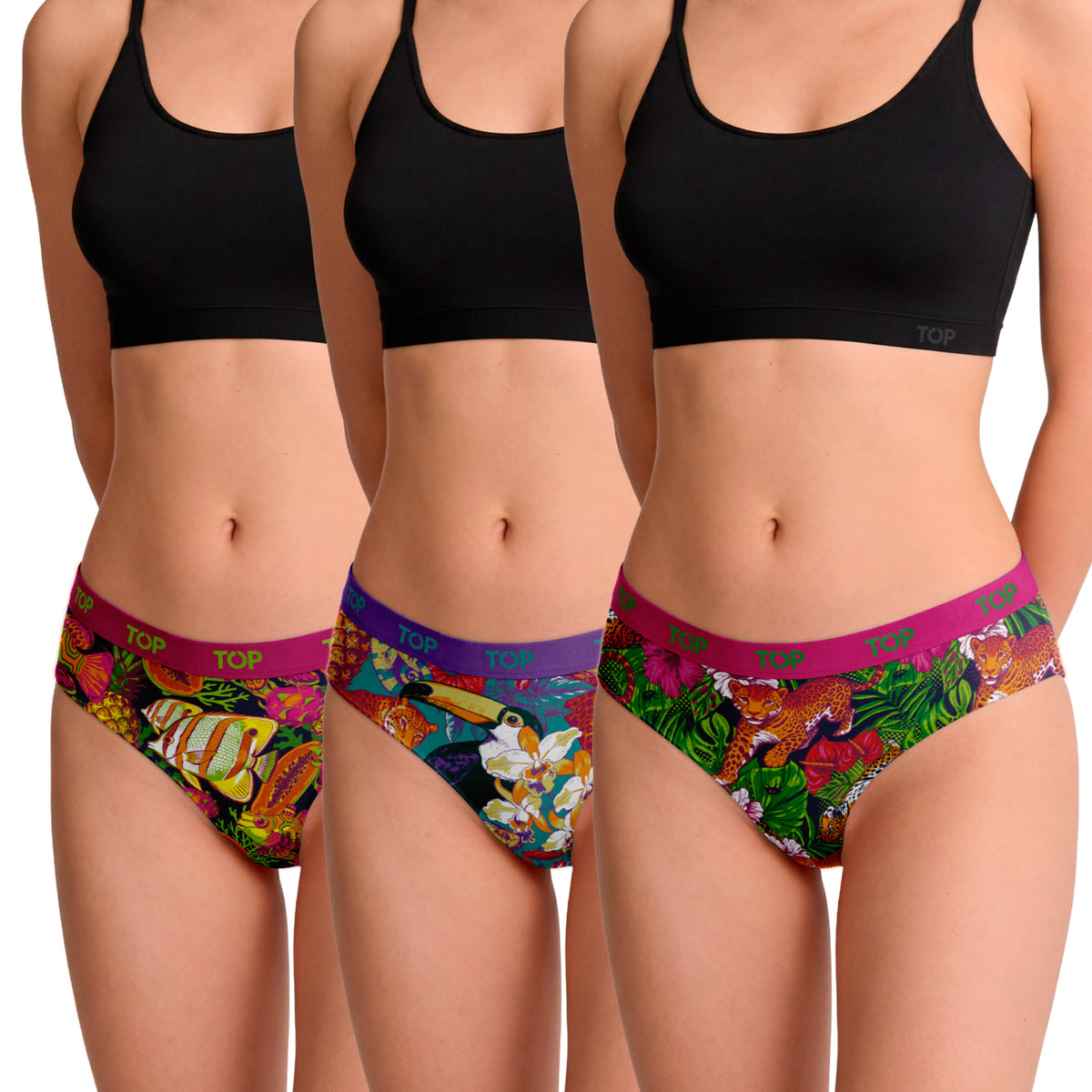 Calzón Culotte Algodón Pack 3 Colección Tropical C3