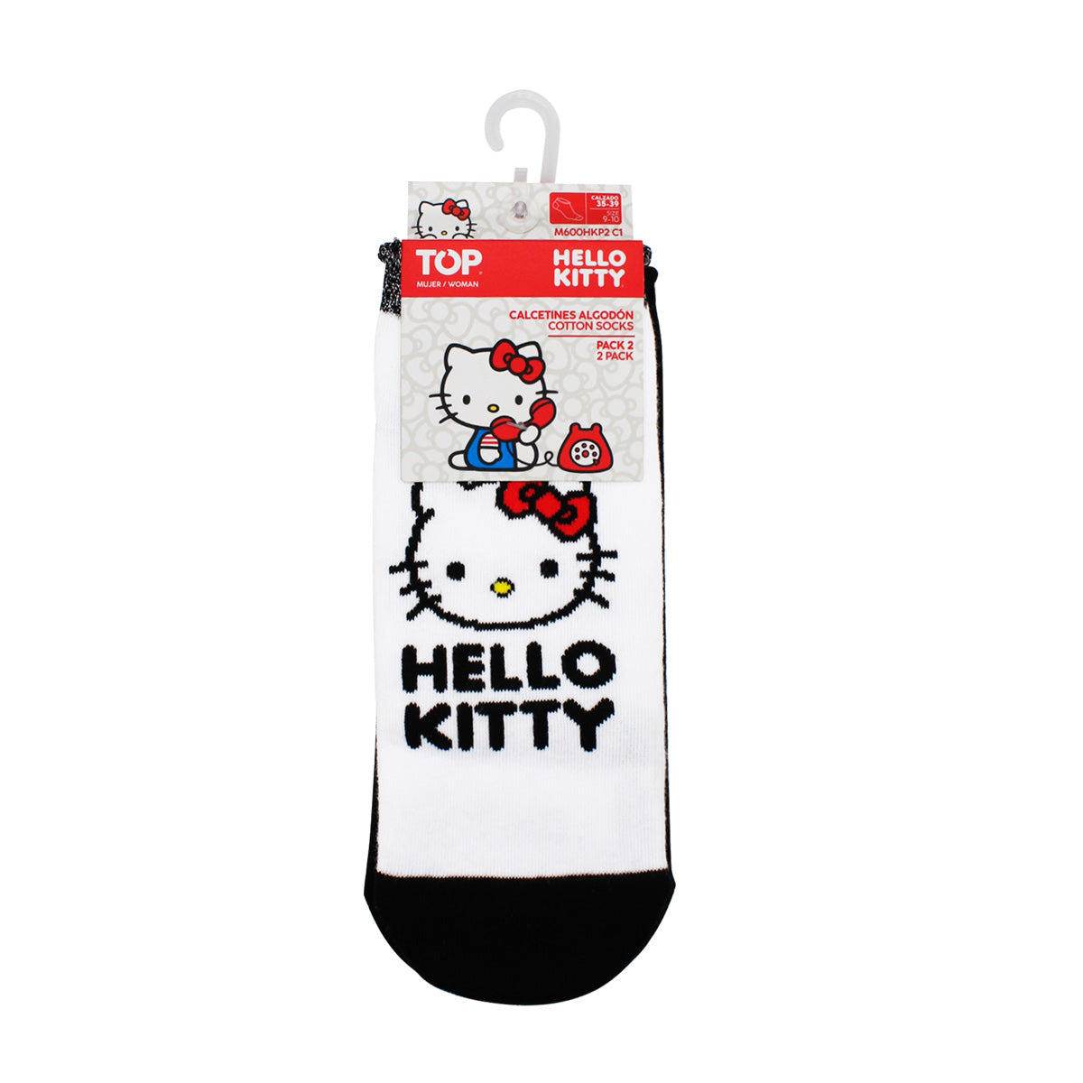 Calcetines Tobilleros Mujer Algodón Pack 2 Hello Kitty C1