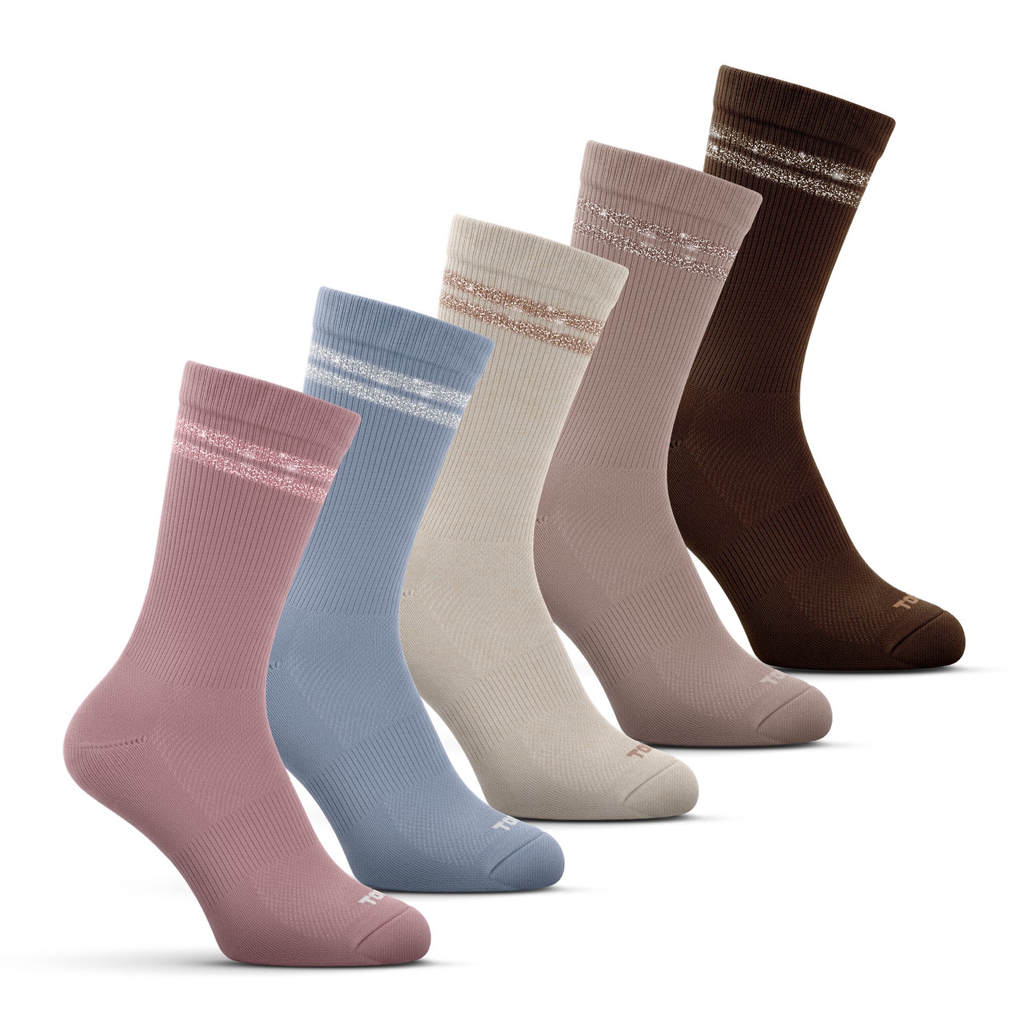 Calcetines Mujer Deportivos Media Caña Con Lurex Pack 5 C1
