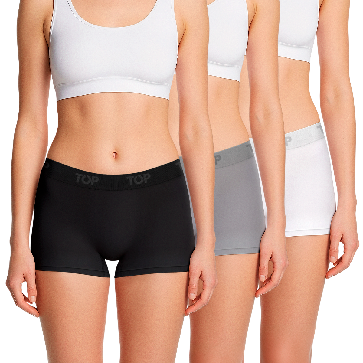 Bóxer Corto MUJER Microfibra Sin Costuras Pack 3 C4