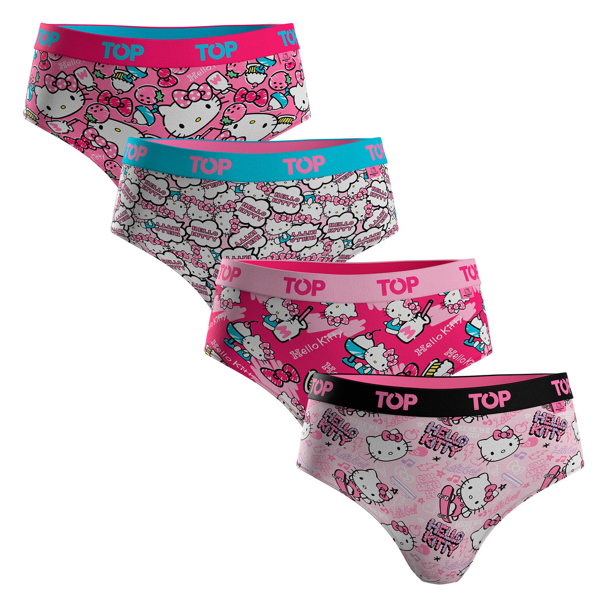 Calzón Pantaletas NIÑA Algodón Pack 4 Hello Kitty C1
