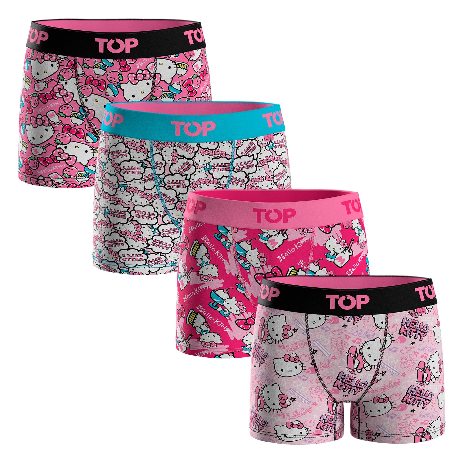 Bóxer Medio NIÑA Algodón Pack 4 Hello Kitty C1
