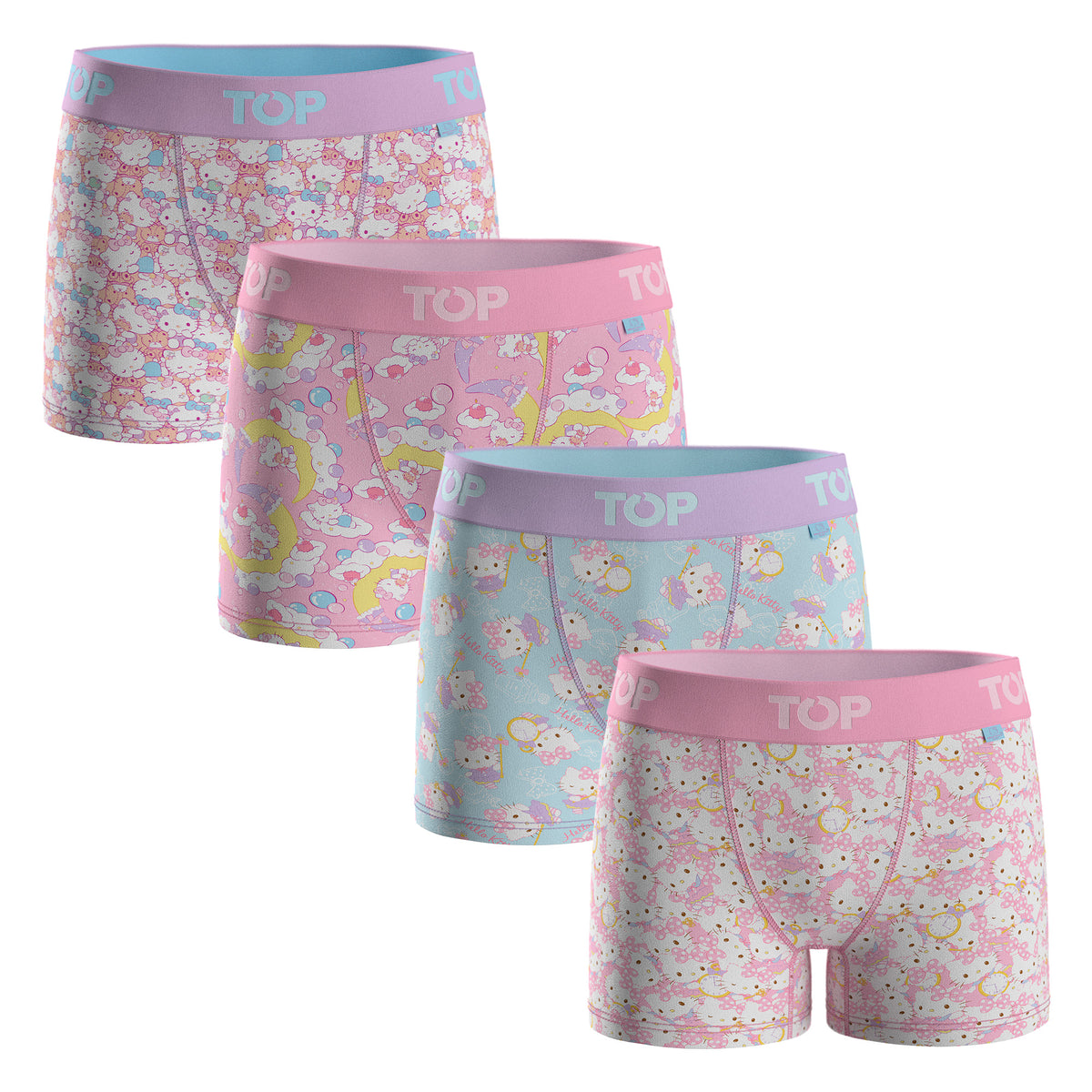 Bóxer Medio NIÑA Algodón Pack 4 Hello Kitty C2