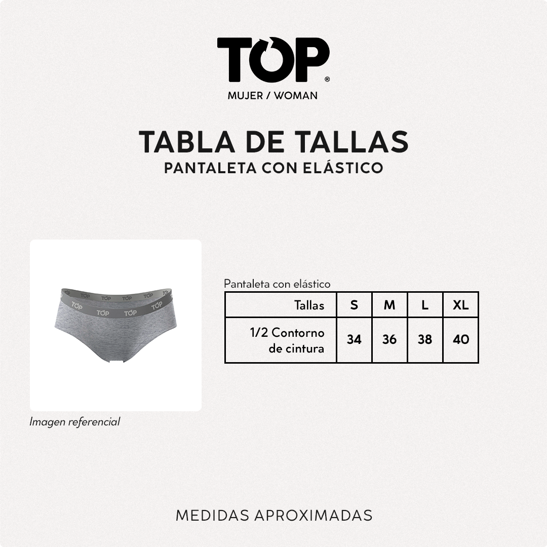 Calzón Pantaletas Algodón Con Elástico Pack 5