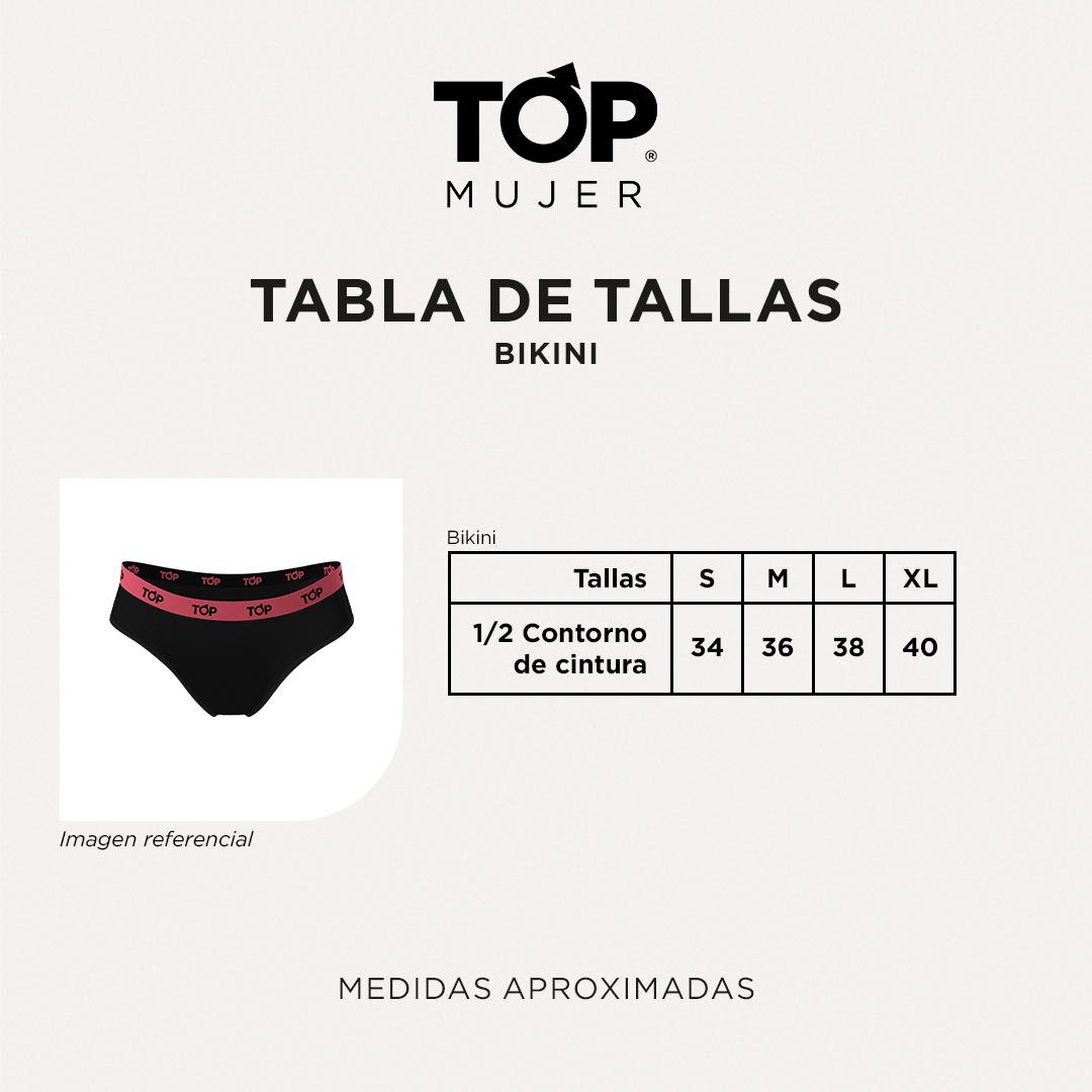 Calzón Pantaletas Algodón Con Elástico Pack 3 C2