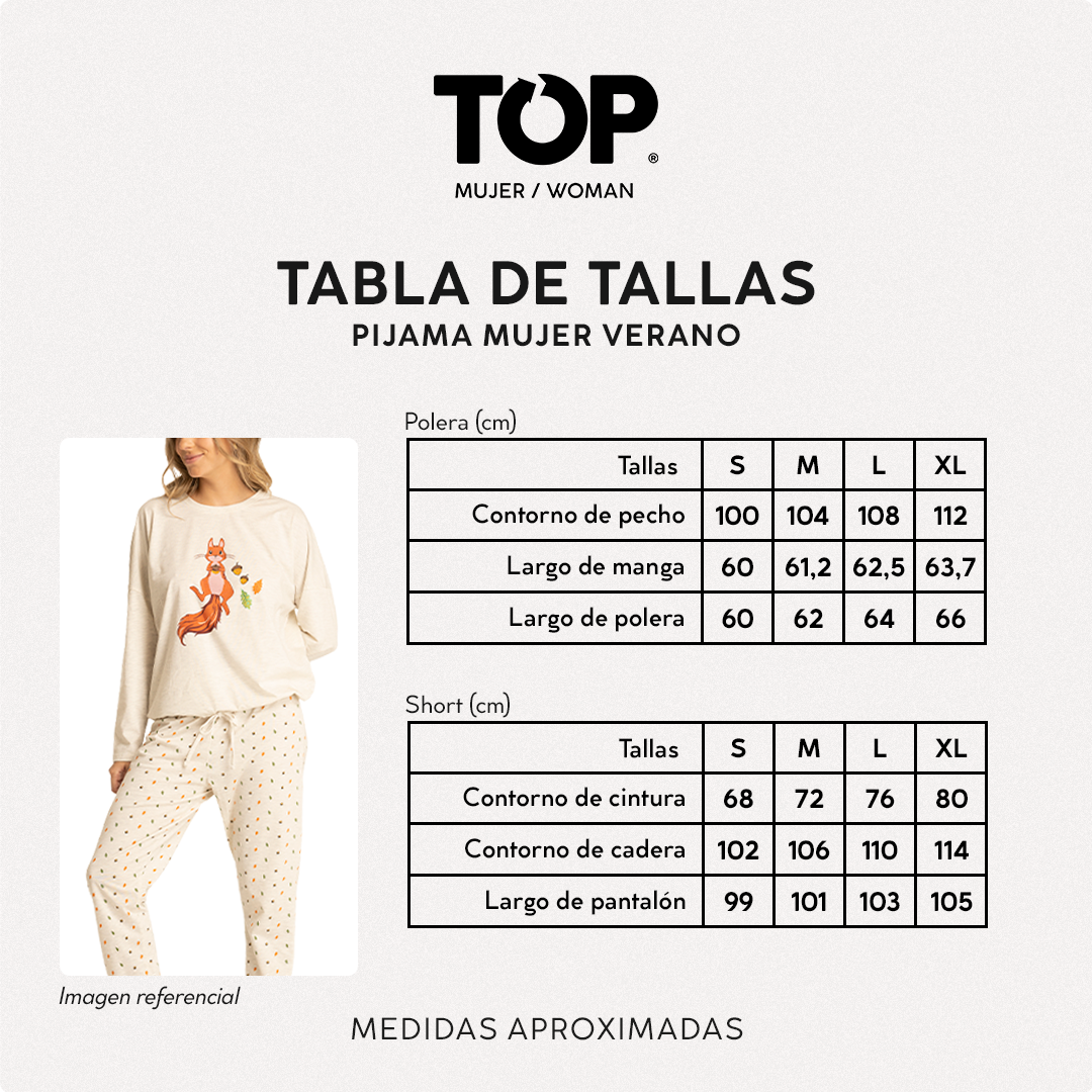 Pijama Invierno Mujer Algodón C3