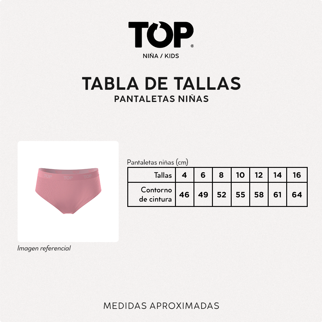 Calzón Pantaletas NIÑA Algodón Pack 4 Stitch C1
