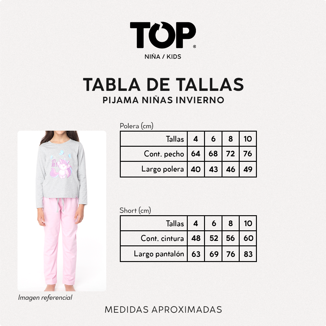 Pijama Largo Niña Algodón Invierno C1