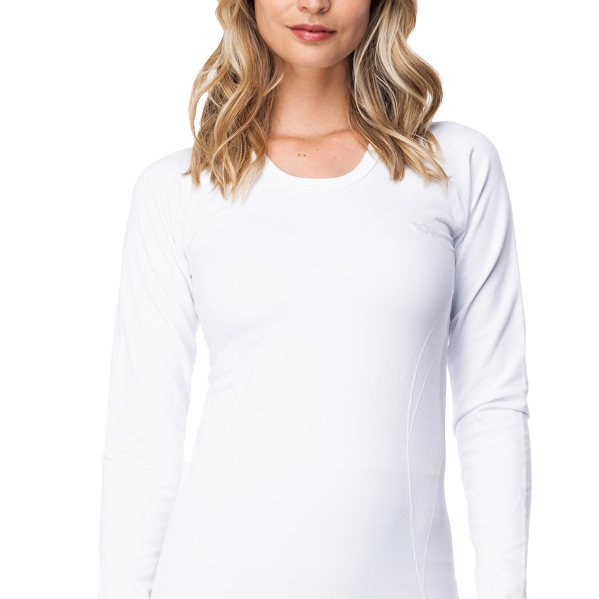 Camiseta Mujer Deportiva Primera Capa Microfibra Blanca C2